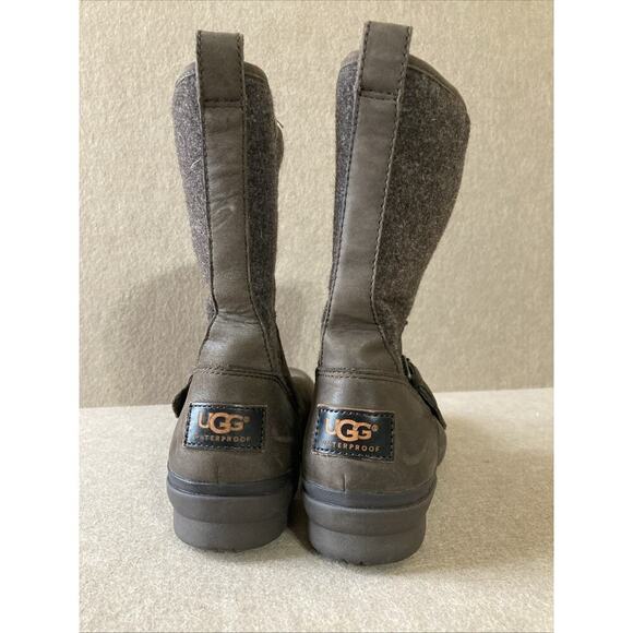 UGG Robbie Waterproof Boots Women’s Sz 6.5 Brown Leather Sherpa 017377 Outdoor - Picture 5 of 9